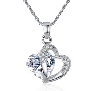 *ABBY* Silver x Zircon Heart Fashion Necklace
